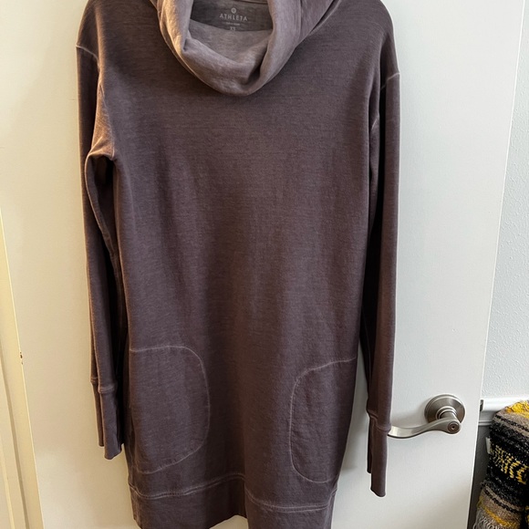 Athleta Dresses & Skirts - Athleta Eco Wash Turtleneck Sweatshirt Dress